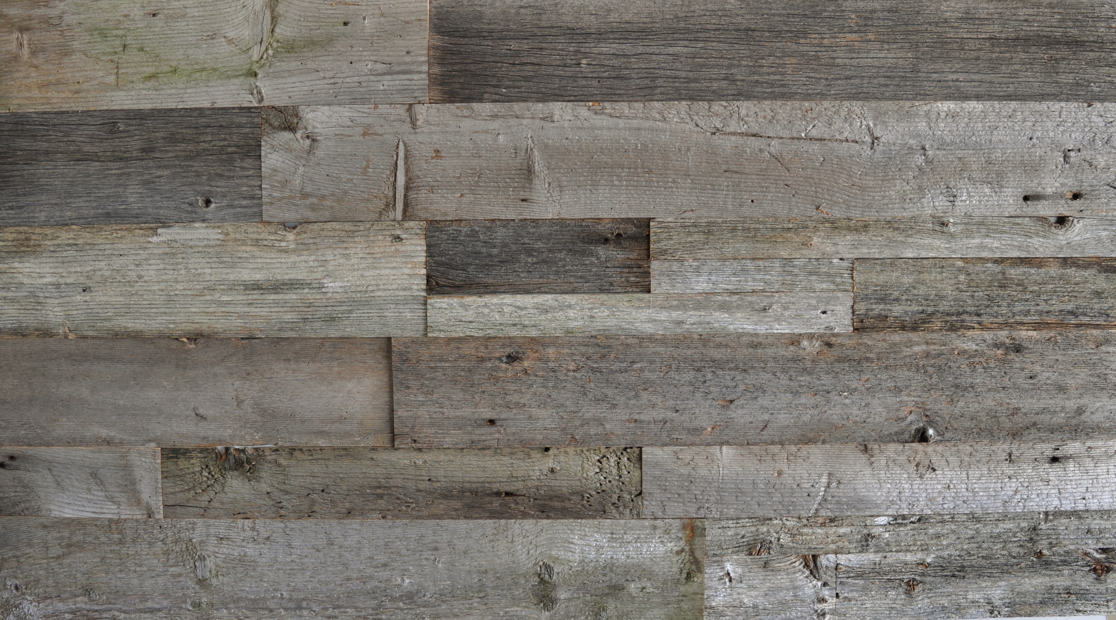 DIY Reclaimed Wood Accent Wall Grey Shades Mixed Widths ...